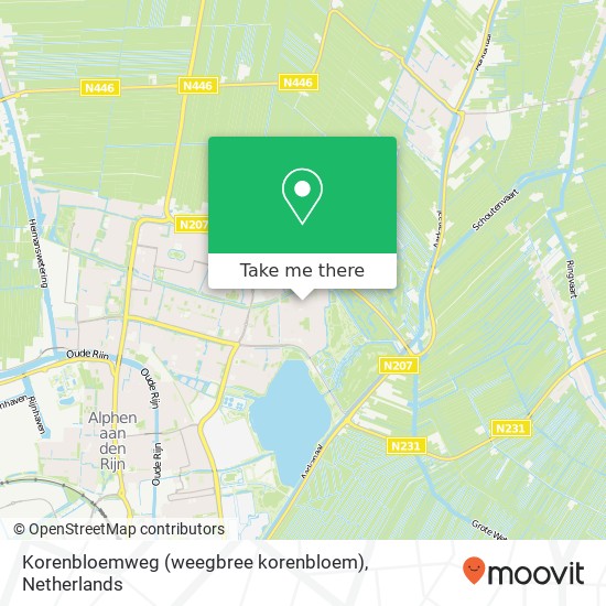 Korenbloemweg (weegbree korenbloem), 2403 VR Alphen aan den Rijn map