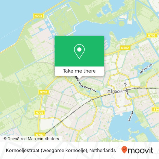 Kornoeljestraat (weegbree kornoelje), 1313 Almere-Stad map