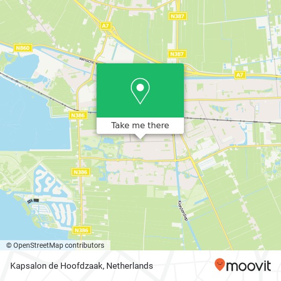 Kapsalon de Hoofdzaak, Troelstralaan 5 map