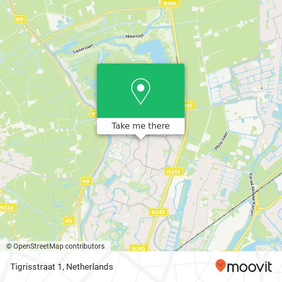 Tigrisstraat 1, 1827 KG Alkmaar Karte
