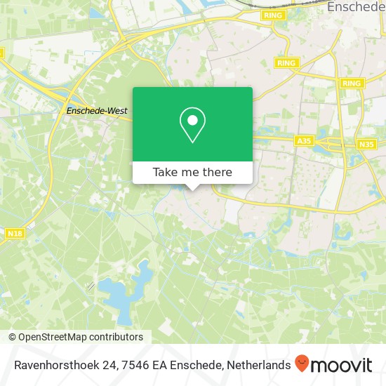 Ravenhorsthoek 24, 7546 EA Enschede Karte