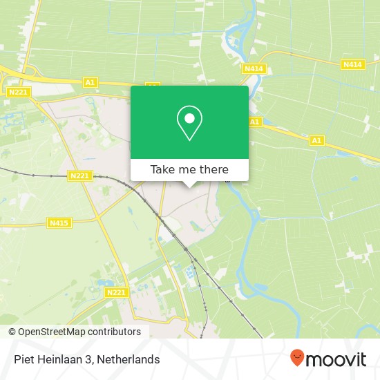 Piet Heinlaan 3, 3742 AN Baarn map