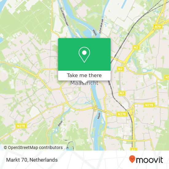 Markt 70, Markt 70, 6211 CL Maastricht, Nederland map
