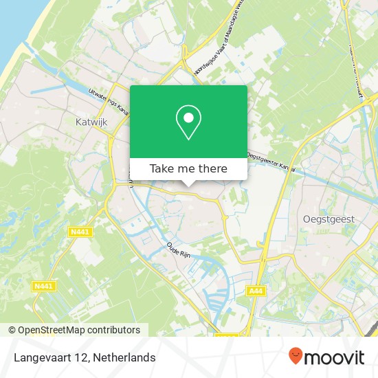 Langevaart 12, 2231 GC Rijnsburg Karte