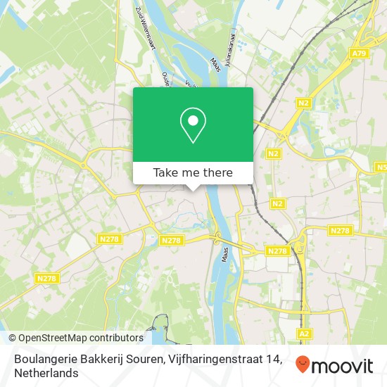 Boulangerie Bakkerij Souren, Vijfharingenstraat 14 map