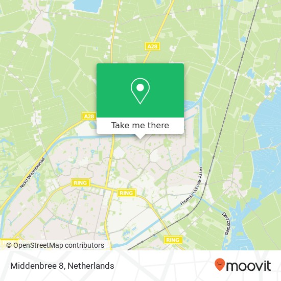 Middenbree 8, 9403 JM Assen map