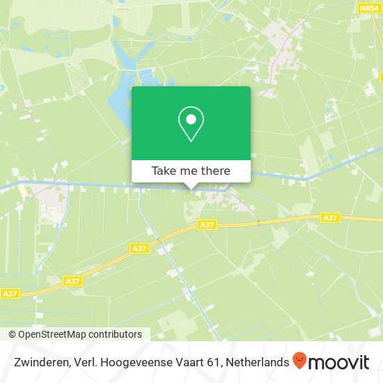 Zwinderen, Verl. Hoogeveense Vaart 61 map