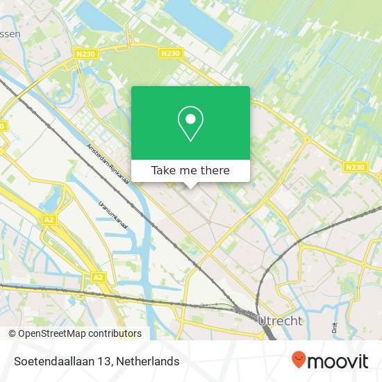 Soetendaallaan 13, 3554 HS Utrecht map