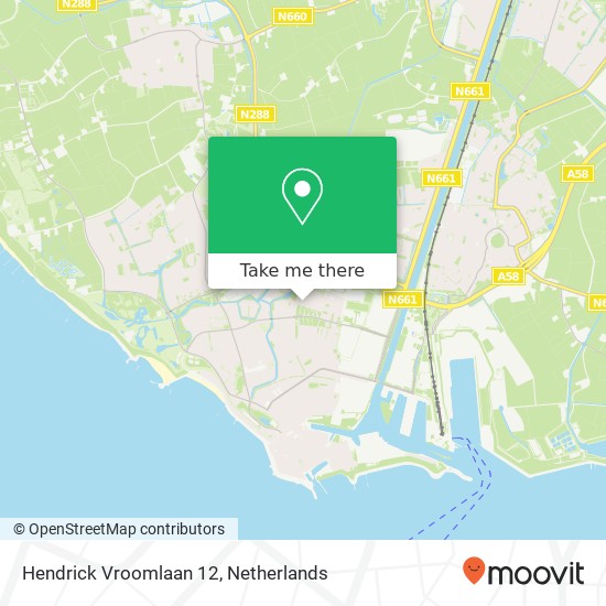 Hendrick Vroomlaan 12, 4383 TM Vlissingen Karte