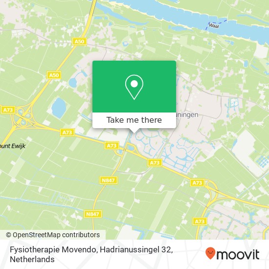 Fysiotherapie Movendo, Hadrianussingel 32 map