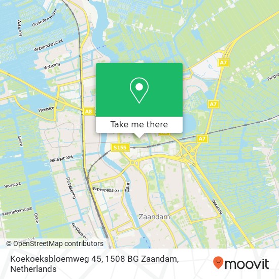 Koekoeksbloemweg 45, 1508 BG Zaandam Karte