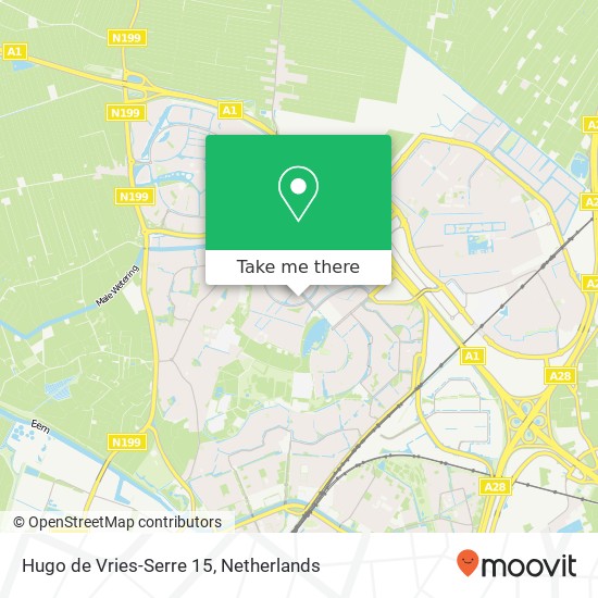 Hugo de Vries-Serre 15, 3823 DM Amersfoort map