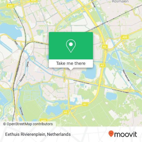 Eethuis Rivierenplein, Rivierenplein 23 Karte