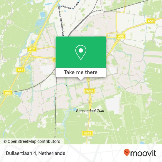 Dullaertlaan 4, 4707 CB Roosendaal map