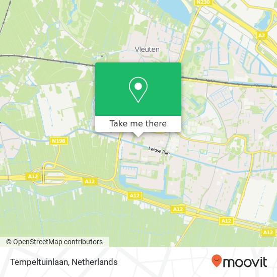 Tempeltuinlaan, Tempeltuinlaan, 3452 Utrecht, Nederland map