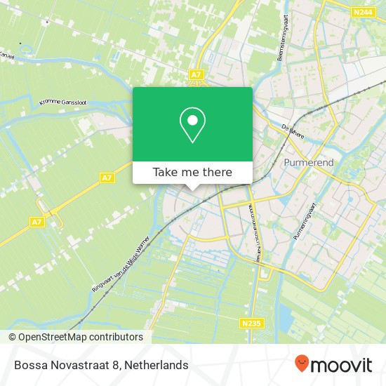 Bossa Novastraat 8, 1448 VR Purmerend Karte