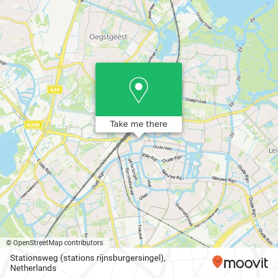 Stationsweg (stations rijnsburgersingel), 2312 NA Leiden Karte