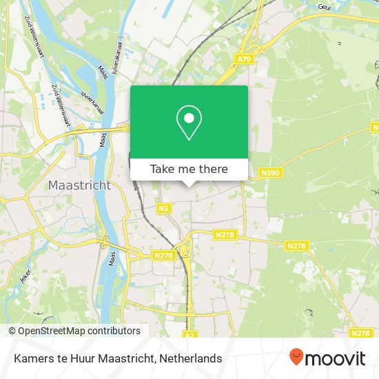 Kamers te Huur Maastricht, Koning Clovisstraat 36 map