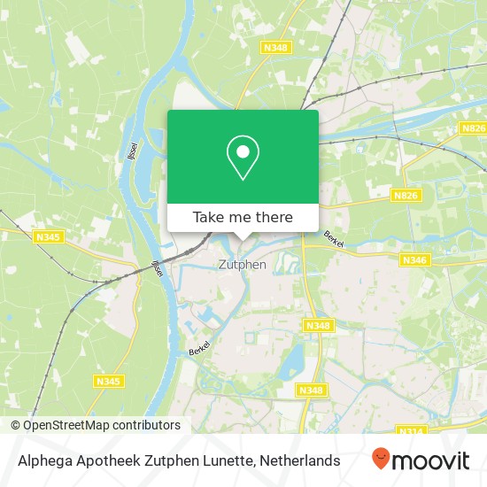 Alphega Apotheek Zutphen Lunette, Zutphen map