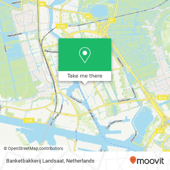 Banketbakkerij Landsaat, Zuiddijk 145 map