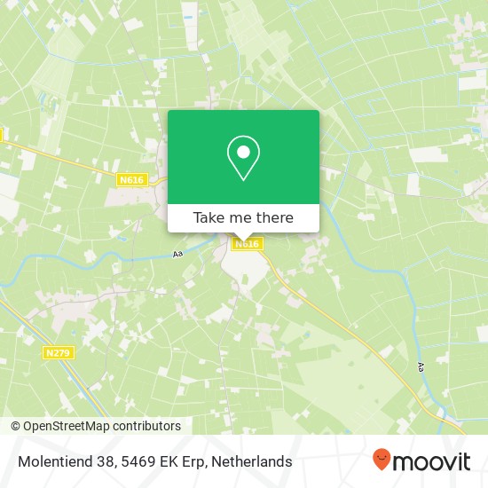 Molentiend 38, 5469 EK Erp Karte