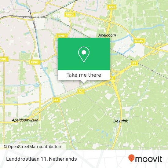 Landdrostlaan 11, Landdrostlaan 11, 7327 Apeldoorn, Nederland map