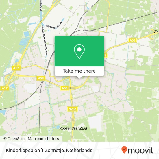 Kinderkapsalon 't Zonnetje, Burgerhoutsestraat 133 map