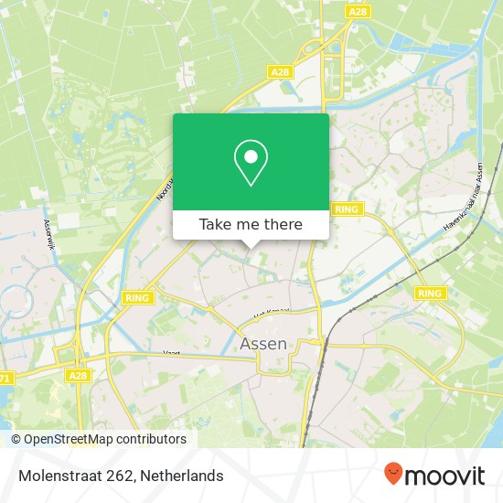 Molenstraat 262, Molenstraat 262, 9402 JW Assen, Nederland Karte