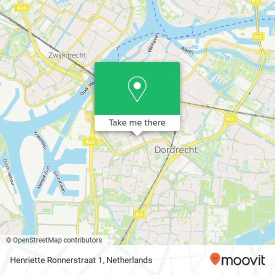 Henriette Ronnerstraat 1, Henriette Ronnerstraat 1, 3314 HE Dordrecht, Nederland map