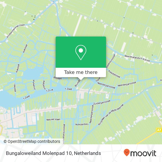 Bungaloweiland Molenpad 10, 1546 MB Jisp map