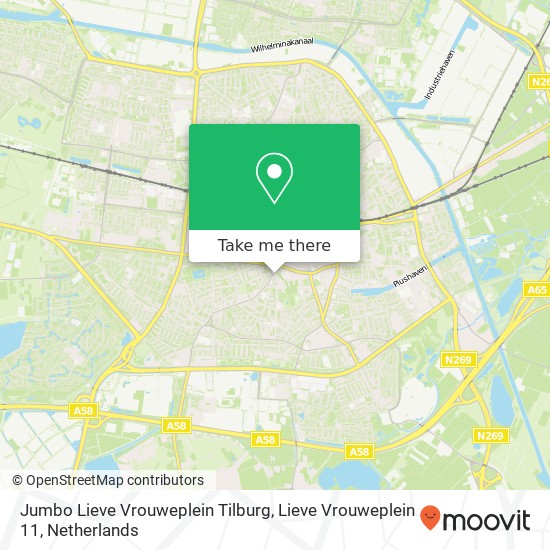 Jumbo Lieve Vrouweplein Tilburg, Lieve Vrouweplein 11 map