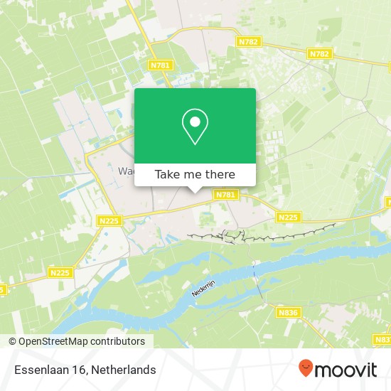 Essenlaan 16, 6706 BM Wageningen map