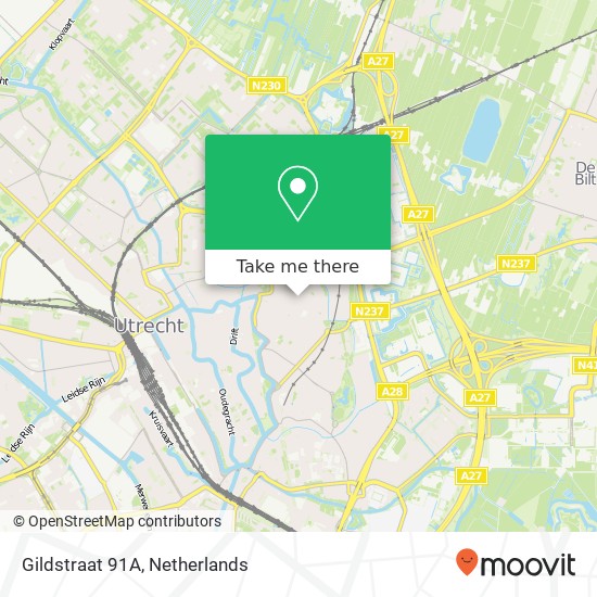 Gildstraat 91A, Gildstraat 91A, 3572 EL Utrecht, Nederland map