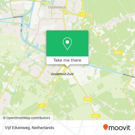 Vijf Eikenweg, 4903 Oosterhout map