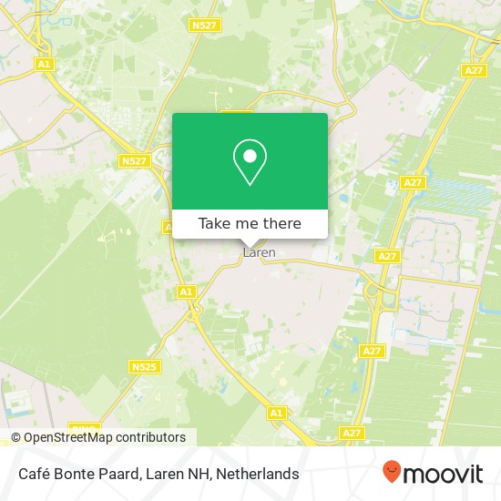 Café Bonte Paard, Laren NH, Naarderstraat 1 map