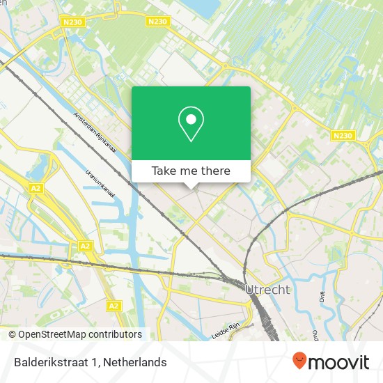 Balderikstraat 1, Balderikstraat 1, 3553 BA Utrecht, Nederland map