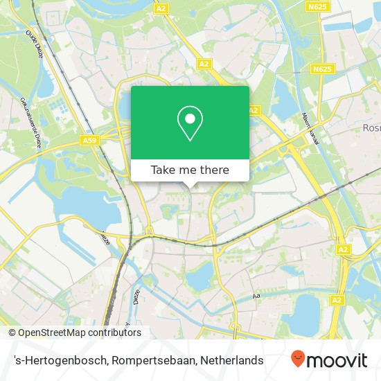 's-Hertogenbosch, Rompertsebaan Karte