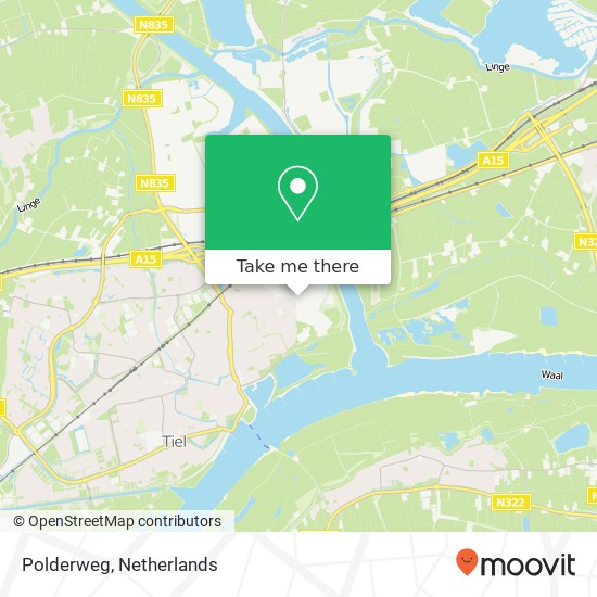 Polderweg, 4005 EK Tiel map