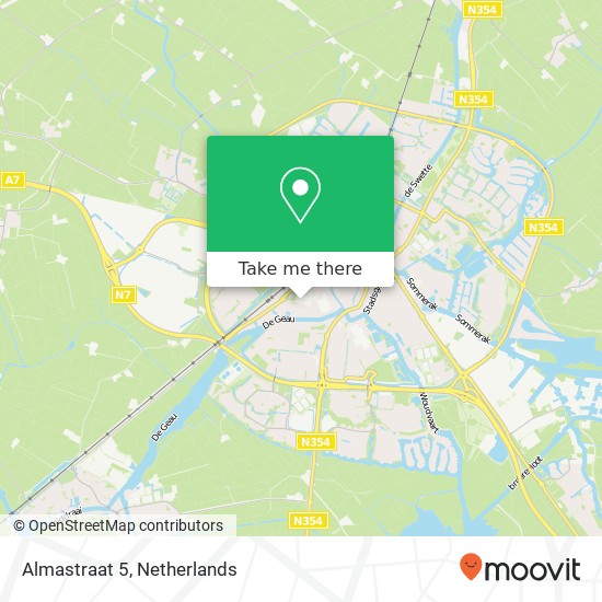 Almastraat 5, Almastraat 5, 8601 EW Sneek, Nederland Karte