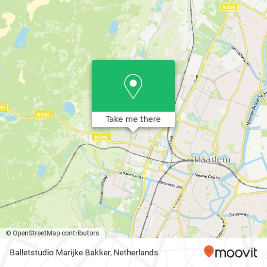 Balletstudio Marijke Bakker, Bloemendaalseweg 235 map