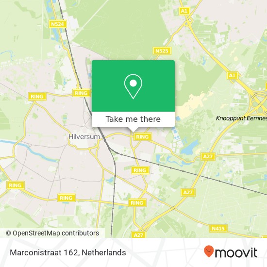 Marconistraat 162, 1223 BZ Hilversum Karte