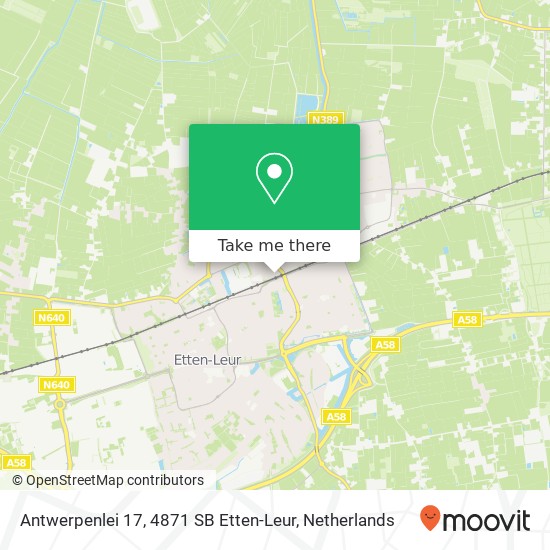 Antwerpenlei 17, 4871 SB Etten-Leur map