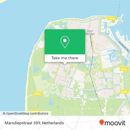 Marsdiepstraat 389, 1784 AH Den Helder Karte