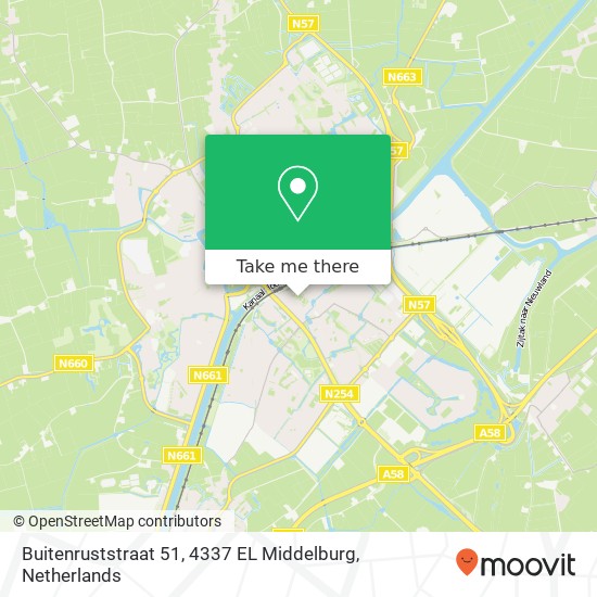 Buitenruststraat 51, 4337 EL Middelburg Karte