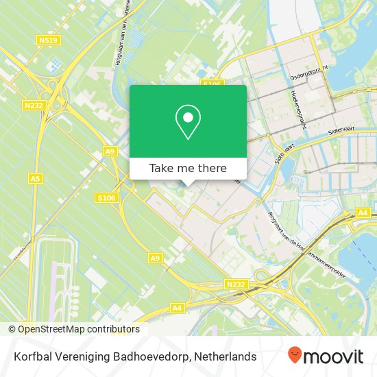 Korfbal Vereniging Badhoevedorp, Snelliuslaan 37 map