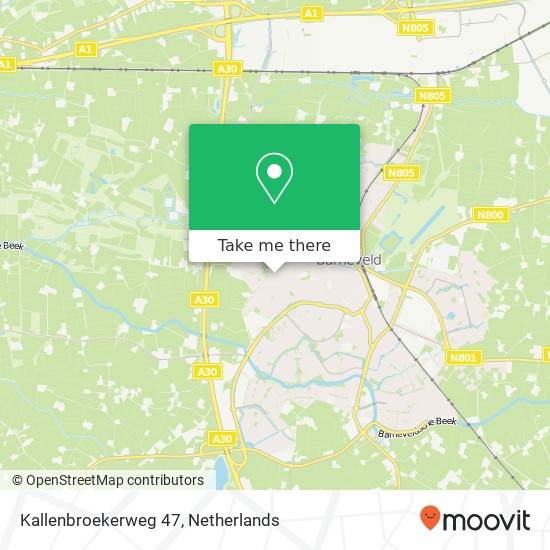 Kallenbroekerweg 47, Kallenbroekerweg 47, 3771 DB Barneveld, Nederland Karte