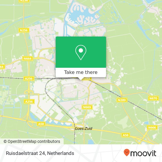 Ruisdaelstraat 24, 4462 AD Goes map