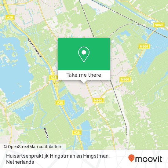 Huisartsenpraktijk Hingstman en Hingstman, Beatrixlaan 62 map