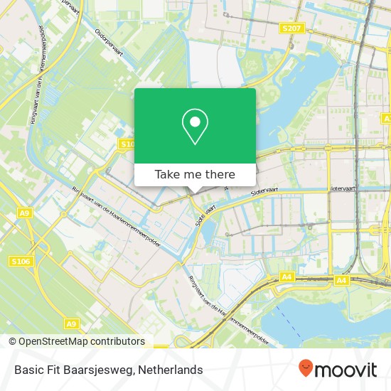 Basic Fit Baarsjesweg, Pieter Calandlaan 1287 map