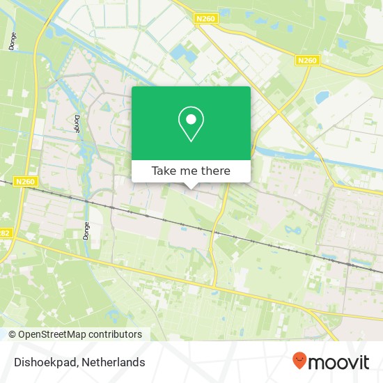 Dishoekpad, Dishoekpad, 5043 Tilburg, Nederland Karte